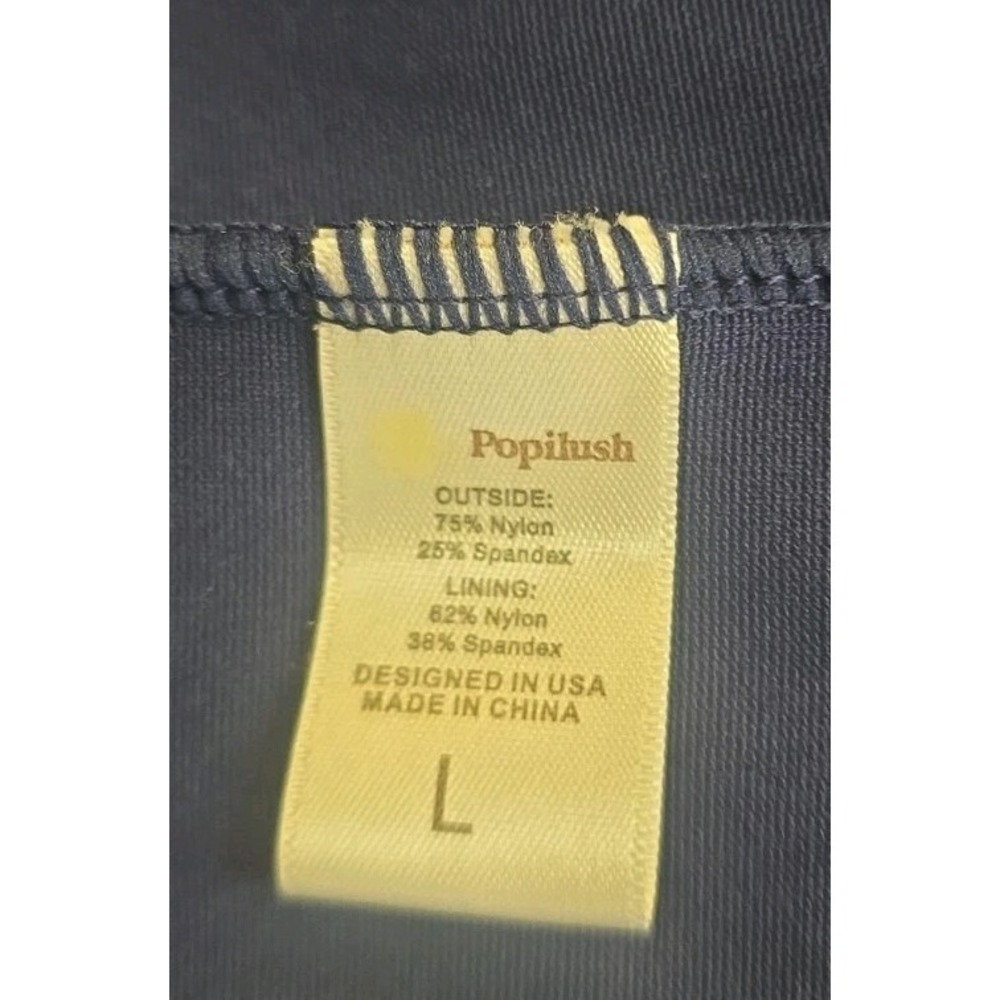 Popilush Shapewear Sleeveless Boatneck Sculpting Midi Work Dress Blue L - Picture 10 of 10